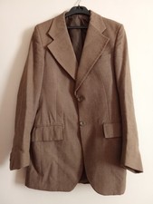 Vintage 70s Size XS 30" Short Men's Brown Suit Jacket & Trousers Set - Used