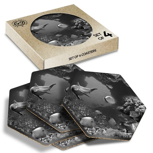 Hexagon coasters bw - 4,