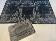 .ROMANY WASHABLES GYPSY MATS TOURER SIZE 4PC SET NON SLIP RUGS BARGAN DARK GREY