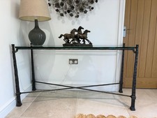 Twisted Iron And Glass Console Table