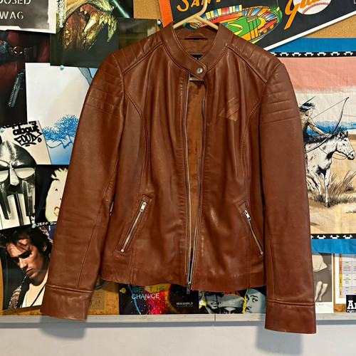 Vtg men brown leather - men's, cafe