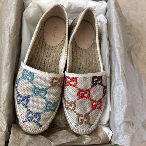 Authentic gucci slip - slip, canvas