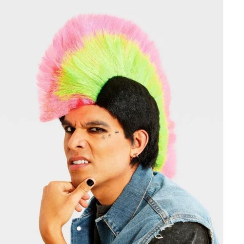 Neon mohawk wig halloween - wig,