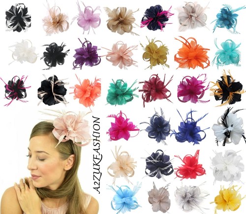 Flower hair clip feathers - hair,