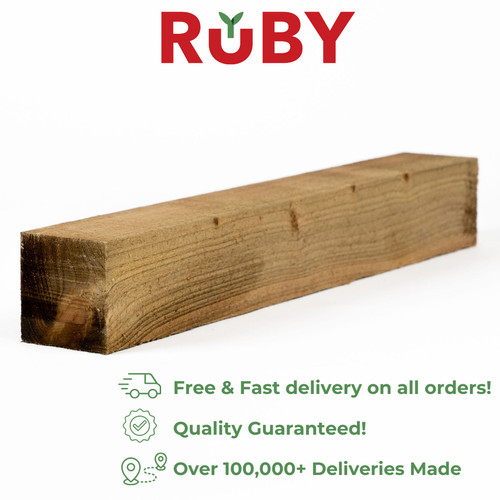 Wooden fence posts - wooden, treated