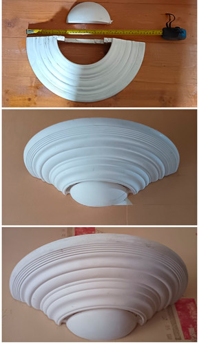 Ribbed plaster light shade - ribbed,