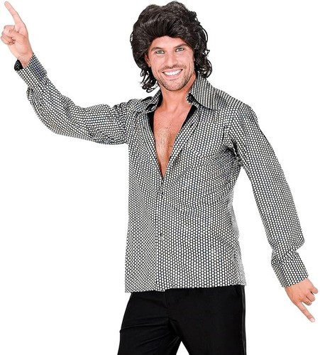 Mens 1970s disco - style, silver