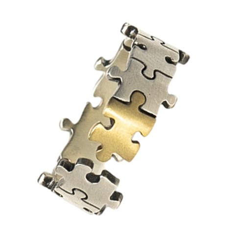 Charming gold plated jigsaw - gold,
