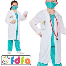 Wicked Hospital Doctor Scrub Nurse Kids Childs Unisex Fancy Dress Costume