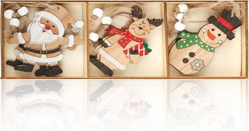 9pcs christmas tree wooden - 9pcs,