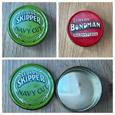 LLOYDS' SKIPPER NAVY CUT & Boardman Tobacco Tins x2 Round tobacciana