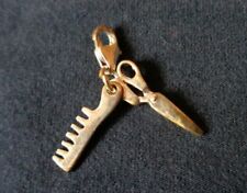 NOVELTY BRACELET CHARM LOBSTER CLAW CLASP SCISSORS & COMB HAIRDRESSING  