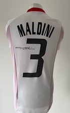 Signed PAOLO MALDINI Shirt - AC Milan 2002/03 - PRIVATE SIGNING/PROOF/COA- Italy