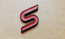 GRADE B For FORD FOCUS FIESTA MONDEO ZETEC BLACK/ RED S BADGE EMBLEM ADHESIVE