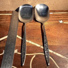 VINERS INTERNATIONAL MOSAIC SALAD SERVING SPOONS STAINLESS STEEL  X2 Vintage 