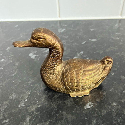 Brass duck ornament - brass,