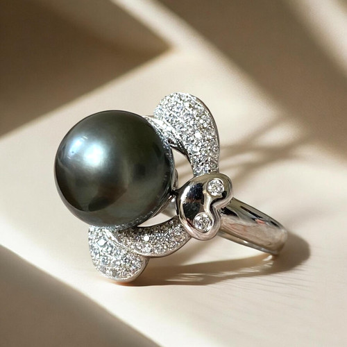 Tahitian black pearl ring in - tahitian,,