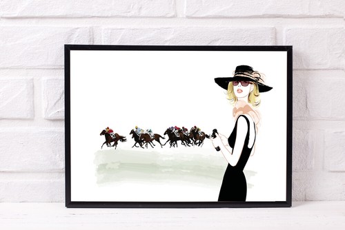 Horse racing print - print, picture