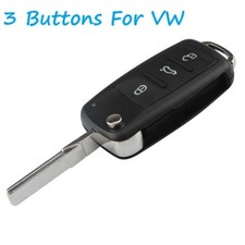3 Button Remote Flip Key Shell Fob Blade for VW AUDI GOLF MK5 PASSAT BEETLE
