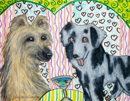 Pyrenean shepherd drinking - pyrenean,