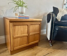 Mid Century Teak Nathan Square Panel Single Cabinet 1970s