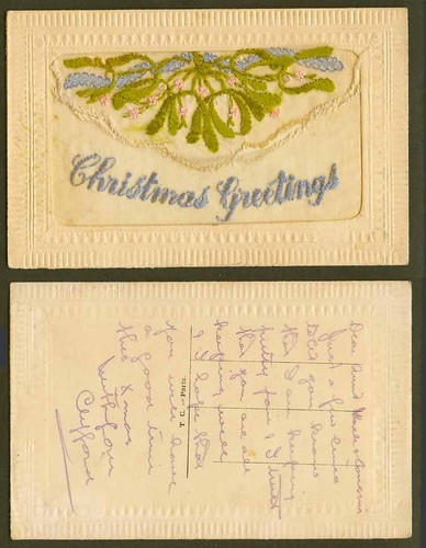 Ww1 silk embroidered old - silk,