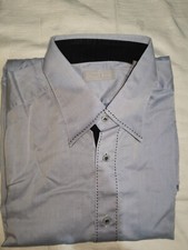 Stefano Ricci button down shirt blue 16-41 Made in Italy M-L