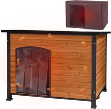 Insulated Dog House, Weatherproof Dog Kennel with Insulated Liner for Dogs