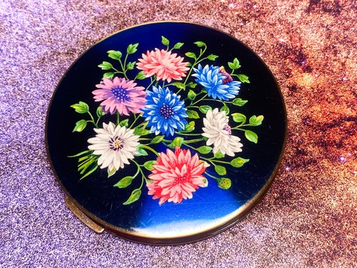 Metallic blue floral 1940s
