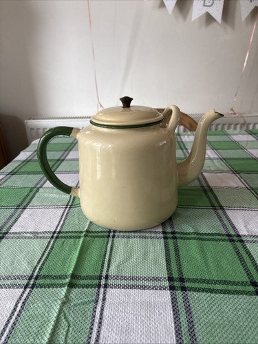 Enamel tea pot vintage large - pot,