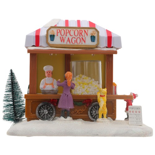 Resin christmas popcorn cart - christmas,
