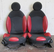 Genuine Used MINI Black & Red Half Leather Front & Rear Interior Seats for R56