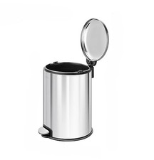 Round Small Bin 3 Litre with Removable Liner For Bed & Bathroom Stainless Steel