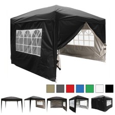 3x3m Pop up Gazebo Marquee Canopy Outdoor Garden Party Wedding Tent with 4 Sides