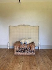 vintage french headboard with new upholstery