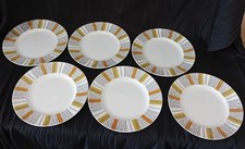 Sienna Vintage Midwinter Staffordshire. 6 x Plates 20cm Diameter Set