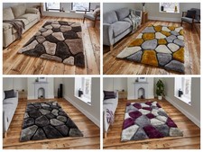 Shaggy Rug Super Soft Noble House Hand Tufted 3D Pebble Home Décor Floor Mat