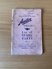 Austin Twelve - List Of Spare