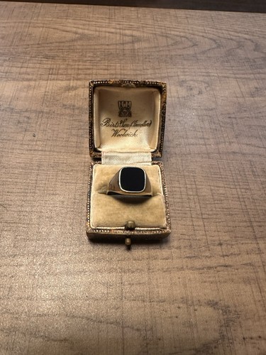 Mens 9ct yellow gold - mens, onyx