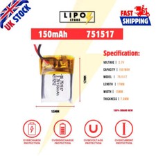 ⚡ 3.7V 751517 150mAh LiPo