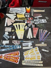 lot 5 + 120 sticker peugeot bike moped mob bmx origin 10 grisley
