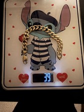 9ct Gold Plated Curb Bracelet On Stamped 925 Sterling Silver . 11mm Width. 39g 