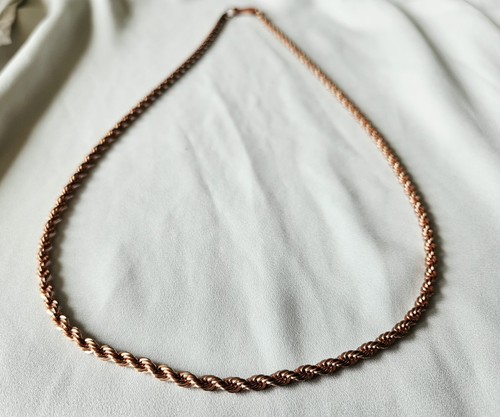 Vintage bell solid copper - copper, rope