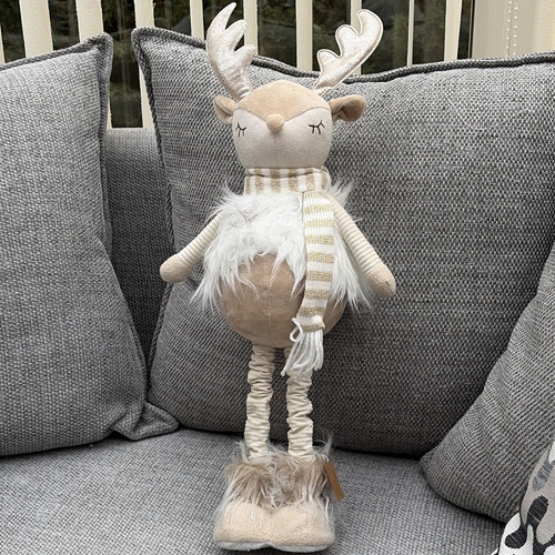 Plush beige white grey - beige,