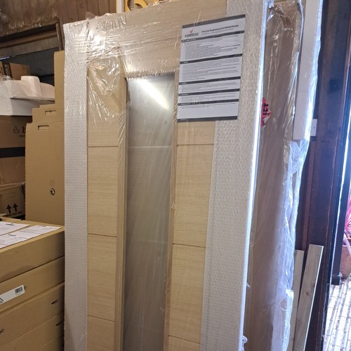 Howdens linear oak glazed door - oak,