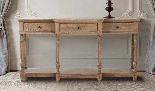 Natural drawer console table - 3,
