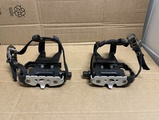 Bicycle Pedals with Toe Cages and Straps