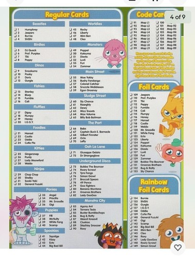 Moshi monsters mash cards - monsters,