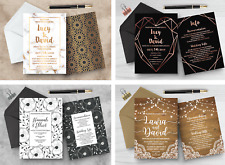 Personalised Vintage Wedding Day Invitations Floral Wedding Evening Invites