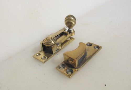 Antique brass sash window - brass,